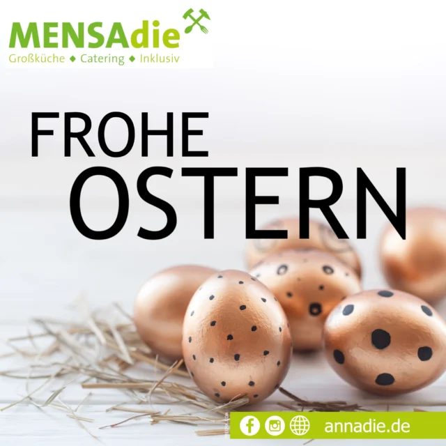 🐇 EI-LIGE GRÜSSE: GENIESST DIE OSTERTAGE! 🐰

Während der Osterhase fleißig die ersten Eier verteilt, sorgen wir für das **echte** Festmahl! 🍽️😋 Ob Frühstücksrettung am Morgen oder Mittagspause deluxe – wir haben das perfekte Essen für alle, die mehr wollen als nur Schokohasen. 🥪🍲 

Und für unsere kleinen Genießer in Kitas & Schulen? Natürlich liefern wir auch da – mit viel Liebe und noch mehr Geschmack! 🚚

Und weil wir das Ganze noch ein bisschen bunter und fröhlicher machen wollen: Eventcatering zur nächsten Party? Klar, auch hierfür sind wir am Start! 🥳

Also, lass uns die Eier in die Pfanne hauen und zusammen den Frühling begrüßen – mit Freude, viel Herz und einer ordentlichen Portion Inklusion! 💖🌸

In diesem Sinne: Frohe Ostern! 🐣  Möge der Hase dir nicht nur Schokolade, sondern auch viel guten Geschmack bringen! 🐰🍴

www.annadie.de 💚

#ANNAdie #glückkauf #lebenshilfeannaberg #lebenshilfe #gesundessen #frischeküche #Kinderverpflegung #Schulverpflegung #Mittagessen #gesundeküche #Mensa #mensaverpflegung #catering #buffet #event #frischgekocht #gesundundlecker #küchenzauber #DGErichtlinien #inklusion #inklusionjetzt #aktionmensch #annabergbuchholz #erzgebirge #sachsen #EiLikeIt #FroheOstern #OsterSchmaus #EiLoveFood